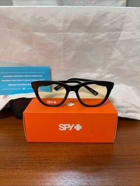 SPY Black Cat-Eye Blue Light Glasses
